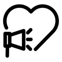 Heart Promotion Icon Concept in black color vector