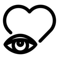 Heart Vision Icon Concept in black color vector