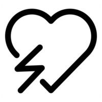 Heart Power Icon Concept in black color vector