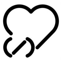 Heart Icon Concept in line style in black color vector