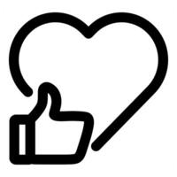 Like Icon Concept in black color vector
