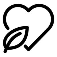 Heart Leaf Icon Concept in black color vector