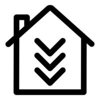 Home and house icon concept in black color vector