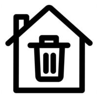 Trash Home and house in black color vector