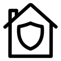 Home Security and house in black color vector