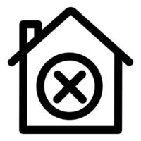 Wrong Home and house in black color vector