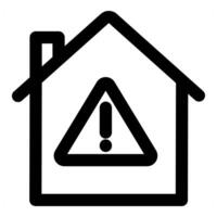 Alert Home and house in black color vector