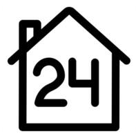 24x7 Home and house in black color vector