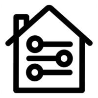 Home Equalizer and house in black color vector