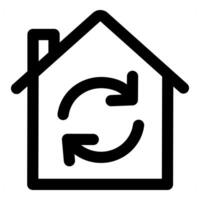 Home Update and house in black color vector