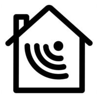 Home Wifi and house icon in black color vector