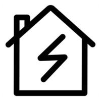 Home Power and house in black color vector