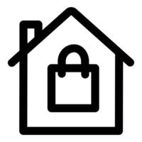 Home Shopping and house in black color vector