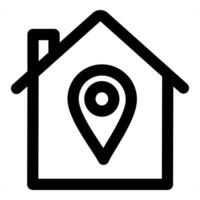 Home Location and house in black color vector