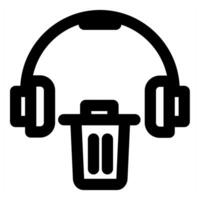 Trash Headphone and delete icon concept vector