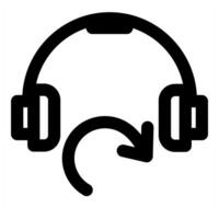 Headphone Refresh and refresh icon concept vector