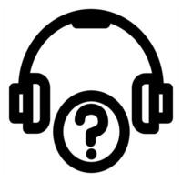 Headphone Query and question icon concept vector