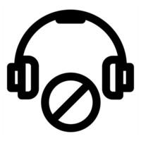 Headphone Prohibited and forbidden icon concept vector