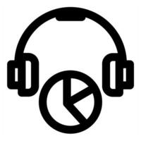 Headphone Statistics and data icon vector