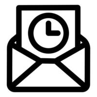 Message time icon concept in black color vector