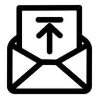 Message Upload icon concept in black color vector