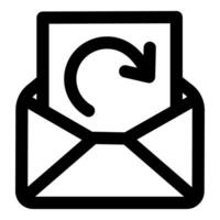 Refresh Message and update icon concept in black color vector