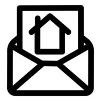 Home Message icon concept in black color vector