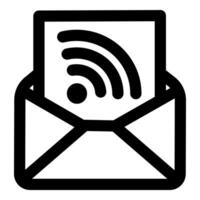 Wifi Message icon concept in black color vector