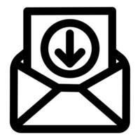 Message Download icon in black color vector