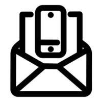 Mobile Message and mobile icon concept in black color vector