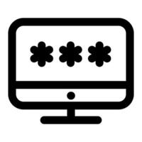 Laptop Password icon concept in black color vector