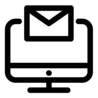 Laptop Message icon concept in black color vector