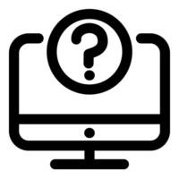 Laptop Query icon concept in black color vector