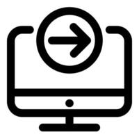 Send Laptop icon concept in black color vector