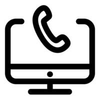 Laptop Call icon concept in black color vector