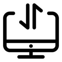 Laptop Sync icon concept in black color vector