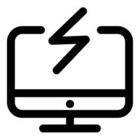 Laptop Power icon concept in black color vector