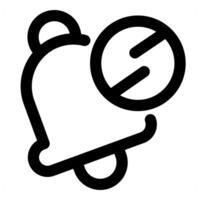 Notification Prohibited icon in black color vector