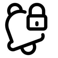 Notification Lock icon concept in black color vector