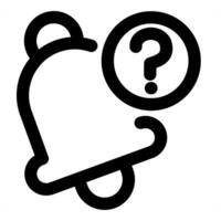 Notification Query icon concept in black color vector