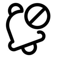 Notification Prohibited icon concept in black color vector