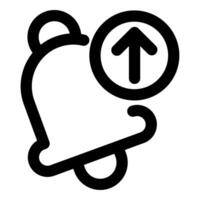 Upload Notification icon in black color vector