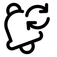 Refresh Notification and sync icon concept in black color vector