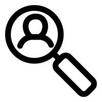 Search Employee icon concept in black color vector
