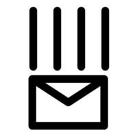 Message and alert icon in black color vector