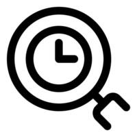 Search time and clock icon concept in black color vector