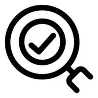 Search and find icon in black color vector