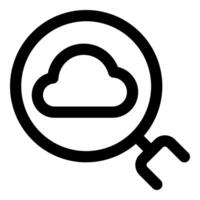 Search Cloud icon concept in black color vector