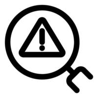 Search Alert icon concept in black color vector