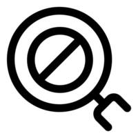 Search Prohibited icon concept in black color vector